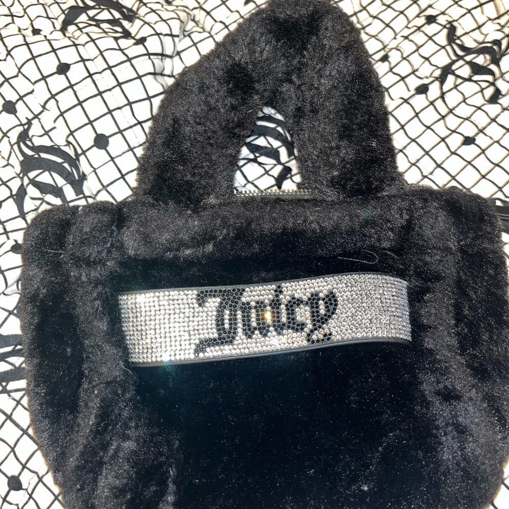 Juicy Couture Black and White Logo Lined Bag